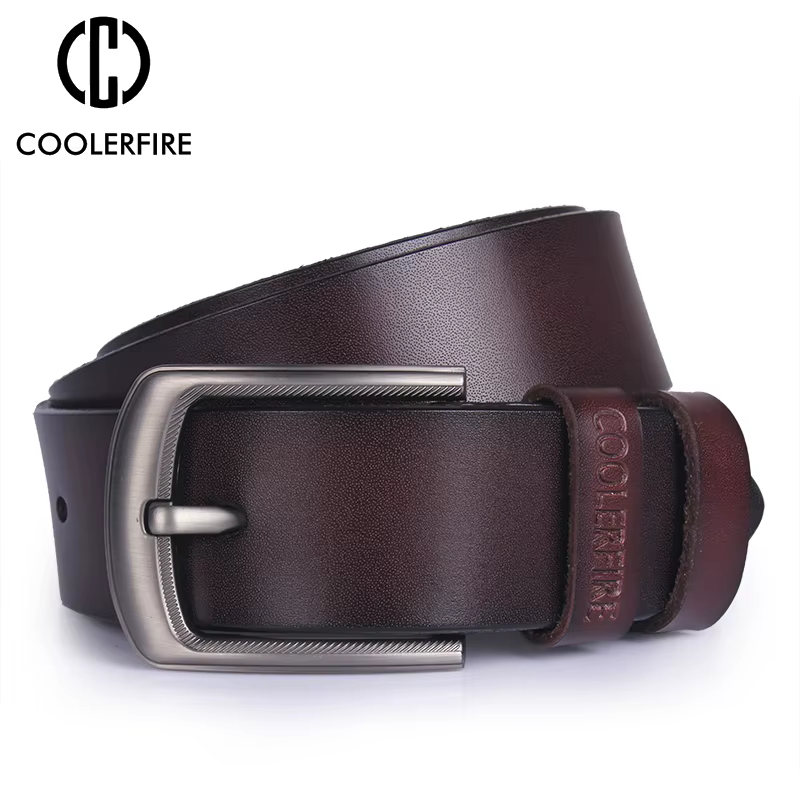 COOLERFIRE Ceinture en cuir véritable avec boucle à ardillon
