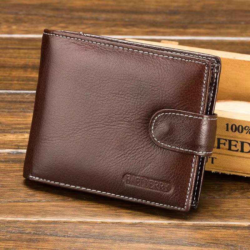 Portefeuille multifonction en cuir avec poche à monnaie pour homme