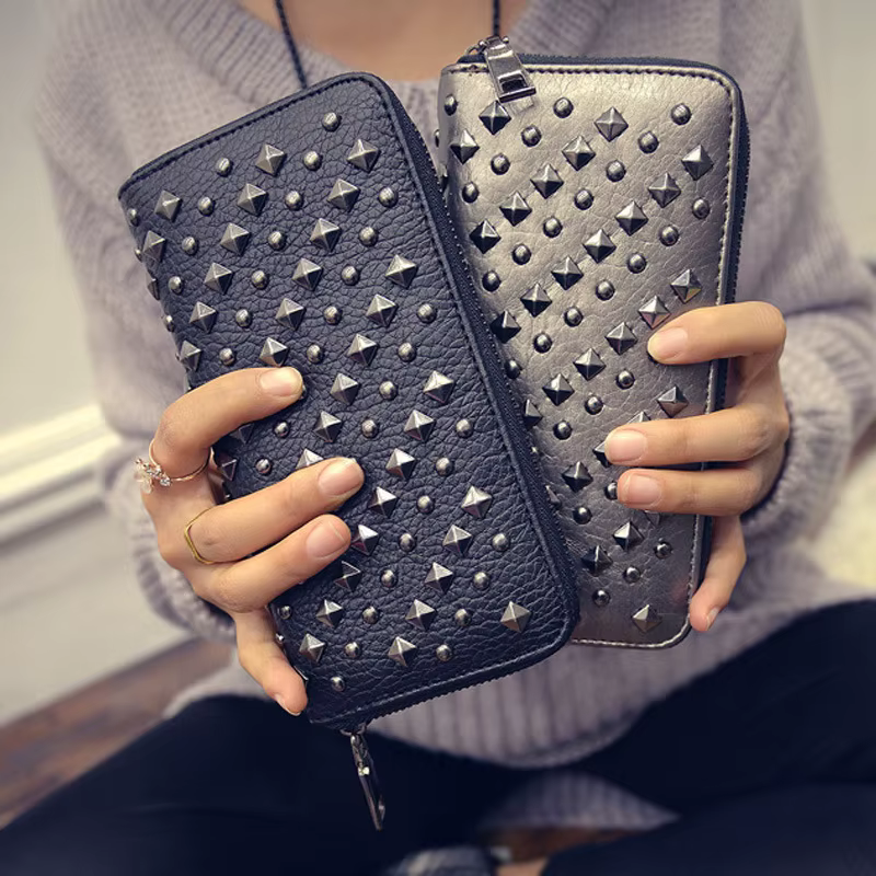 Portefeuilles de luxe femmes portefeuille concepteur Rivet marque femme