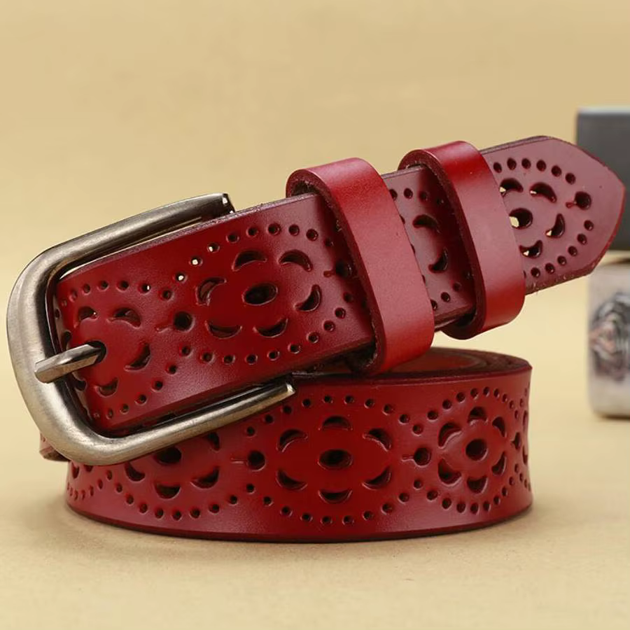 Ceinture en cuir véritable pour femme