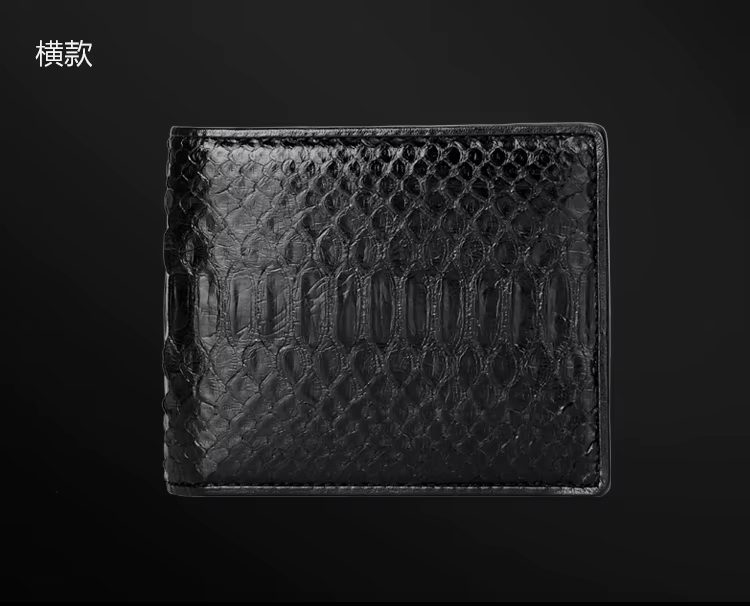 100% véritable véritable authentique peau de serpent hommes à deux volets Python serpent portefeuille carte de crédit argent porte-monnaie et étui noir livraison gratuite