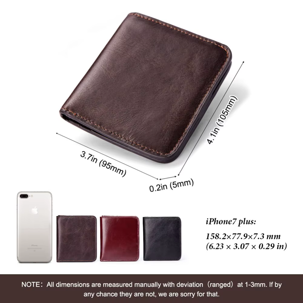 KAVIS – petit porte-cartes en cuir véritable pour homme