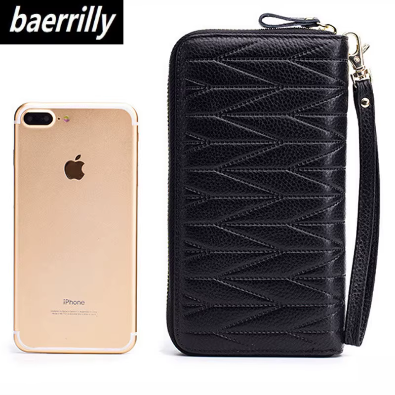 Portefeuille RFID en cuir véritable pour femme