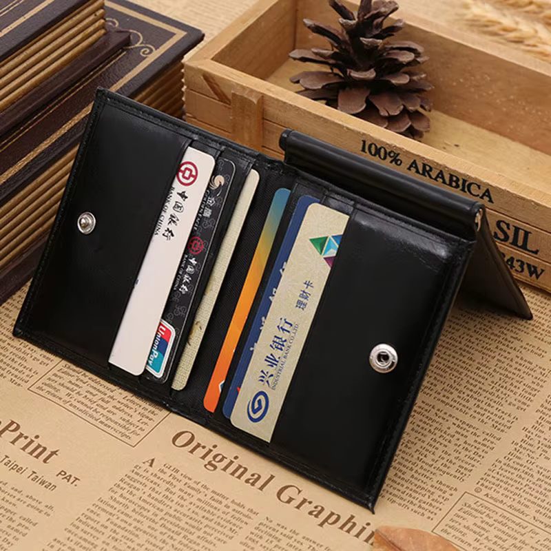 Porte-monnaie de luxe en cuir pour hommes d'affaires