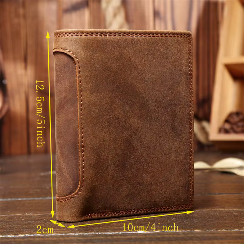 Portefeuille en cuir véritable pour hommes