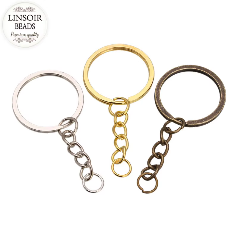 JORound Split Keyfob Porte-clés avec anneau diabétique pour porte-clés, bijoux de bricolage, accessoires exécutifs, 5 ensembles par lot, 20 ensembles par lot