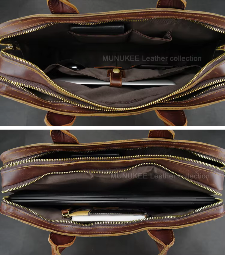 Porte-documents de luxe en cuir véritable pour hommes