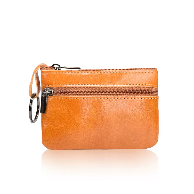 Porte-monnaie en cuir véritable pour homme et femme