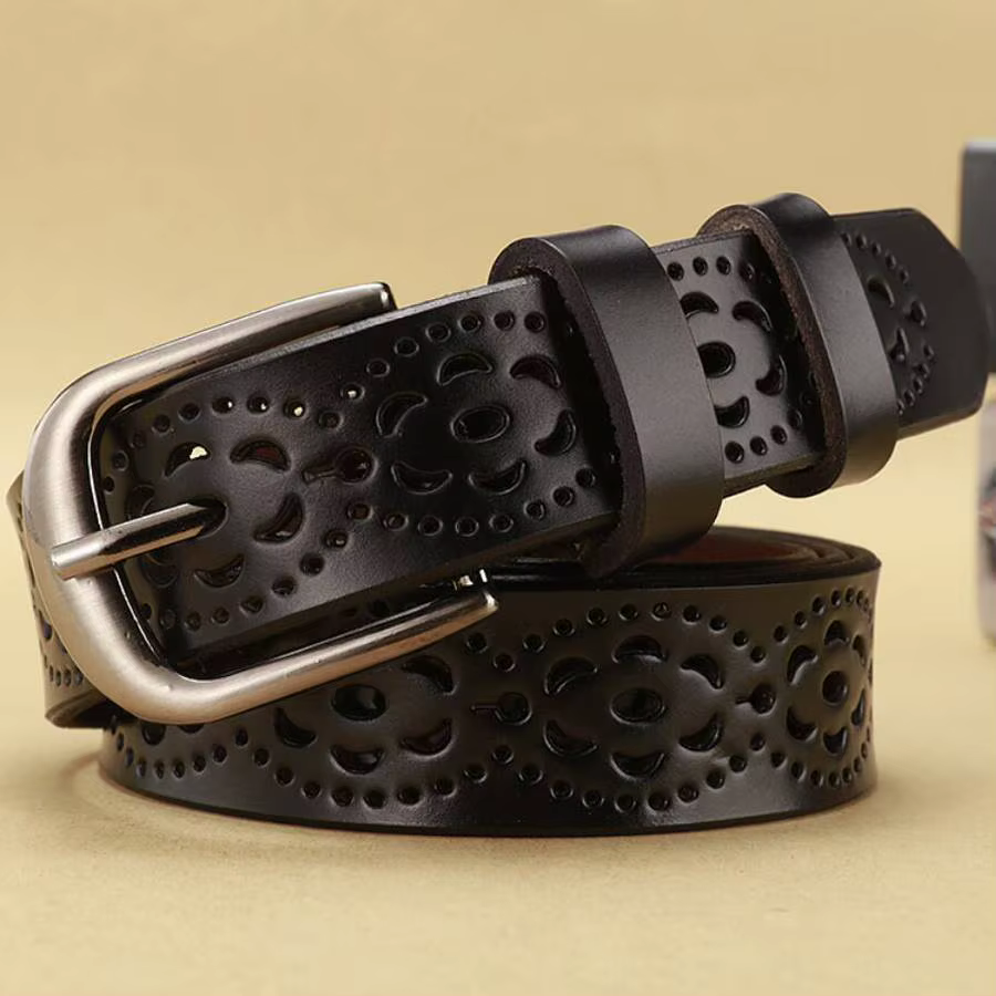 Ceinture en cuir véritable pour femme