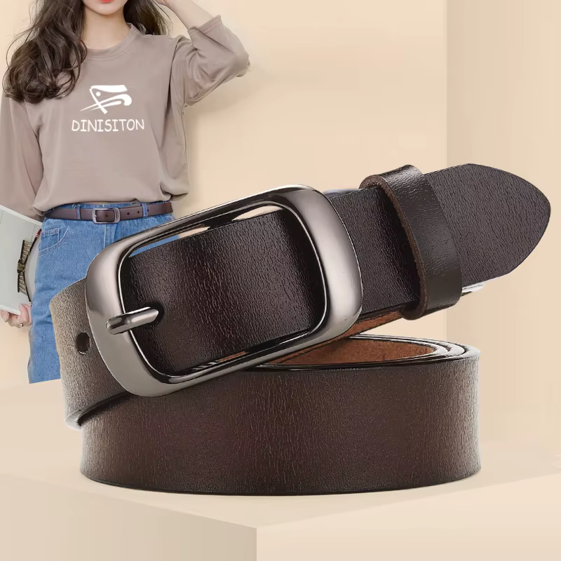 DINISITON nouvelles femmes ceinture en cuir véritable pour femme sangle décontracté tout-match dames ceintures réglables concepteur de haute qualité marque