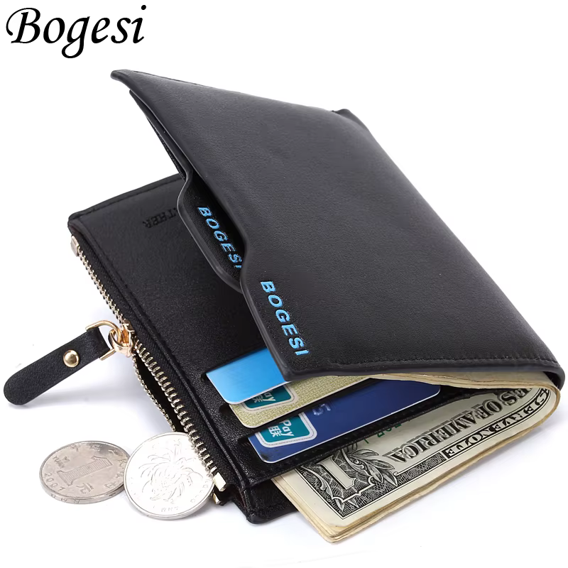 Avec Coin Sac zipper nouveau 2017 hommes portefeuilles célèbre marque