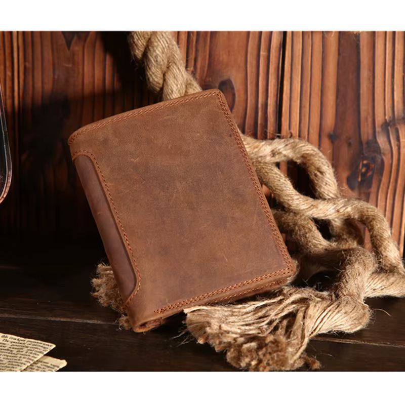 Portefeuille en cuir véritable pour hommes