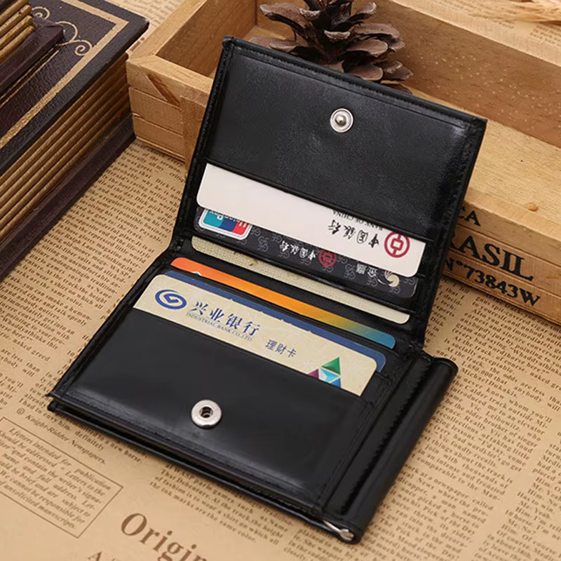 Porte-monnaie de luxe en cuir pour hommes d'affaires