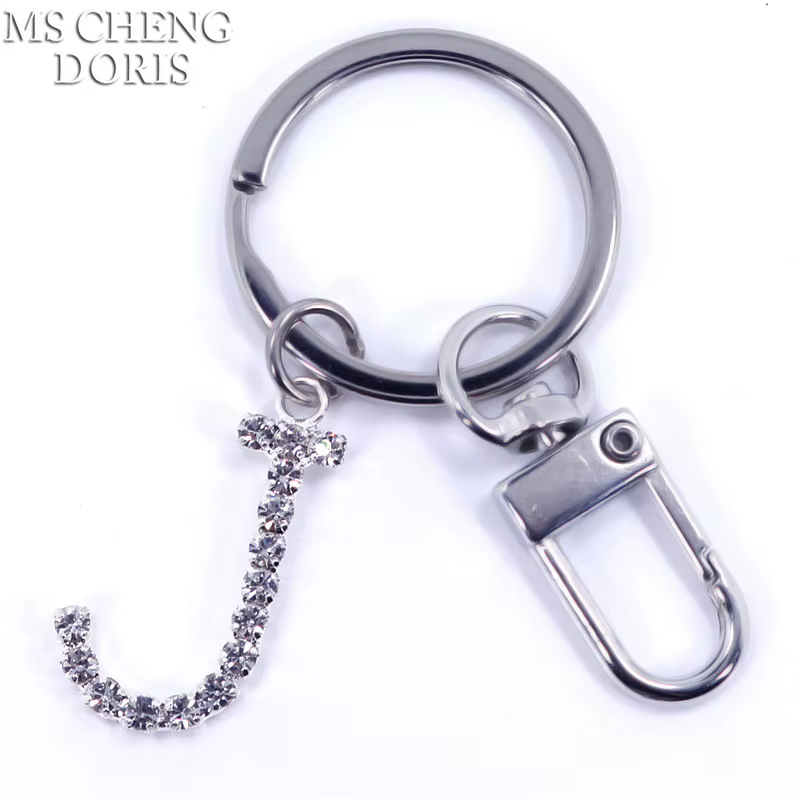 Porte-clés pendentif lettre cristal strass Alphabet