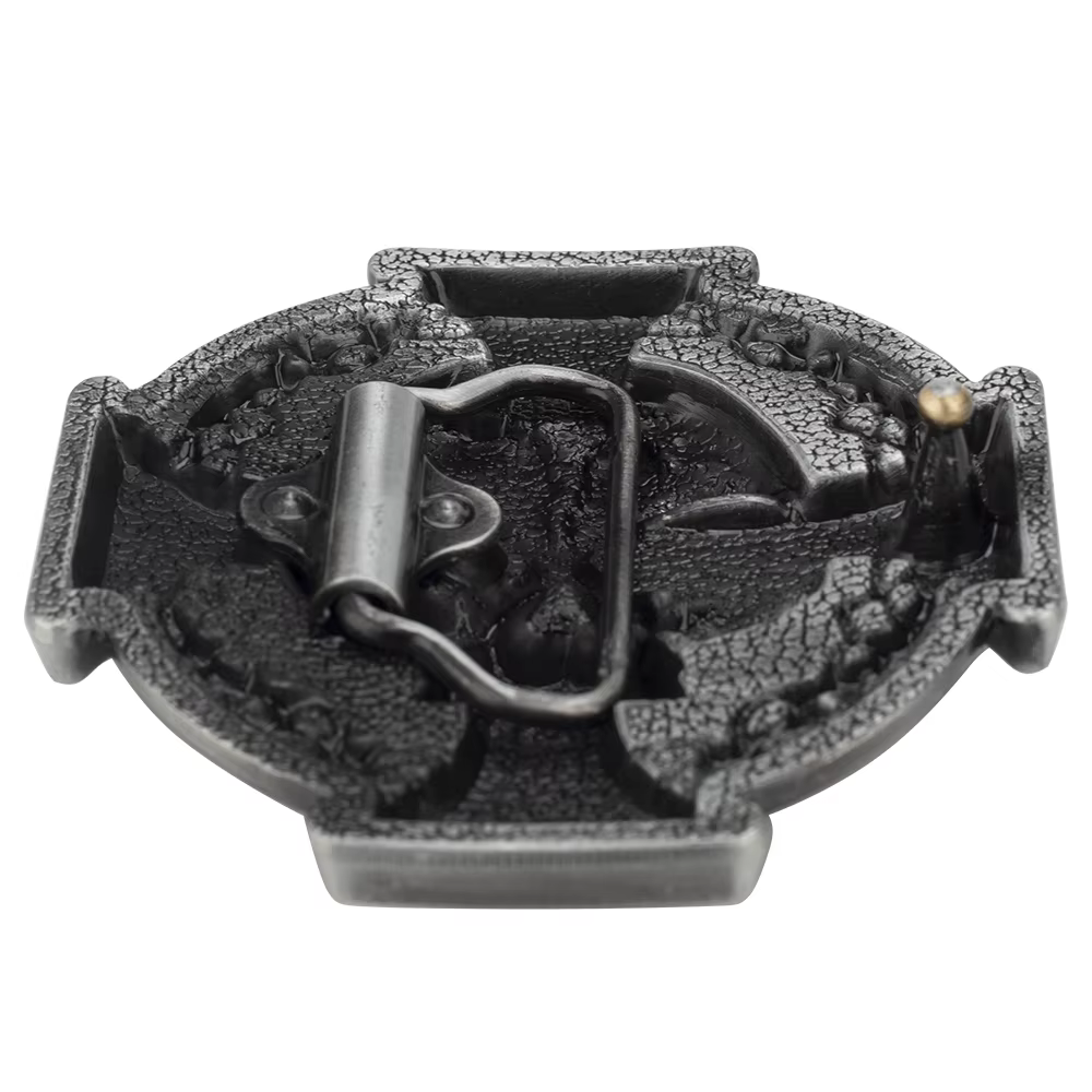 Boucle de ceinture en métal bricolage croix et crâne pour hommes
