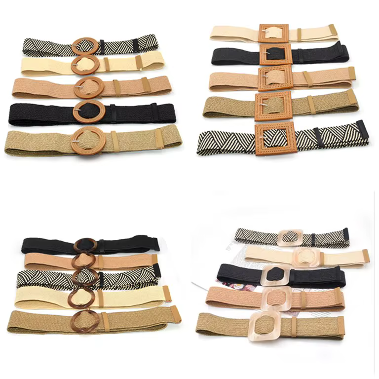Ceinture élastique tressée pour femme