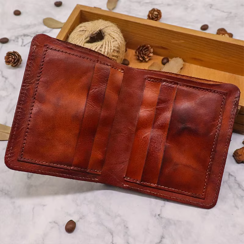 Portefeuille en cuir véritable pour hommes