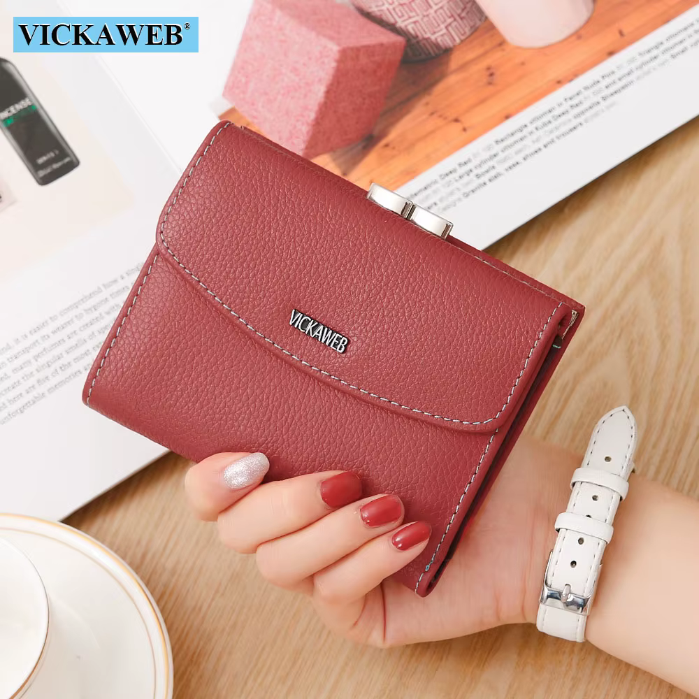 Vickaeb – portefeuille en cuir véritable pour femmes