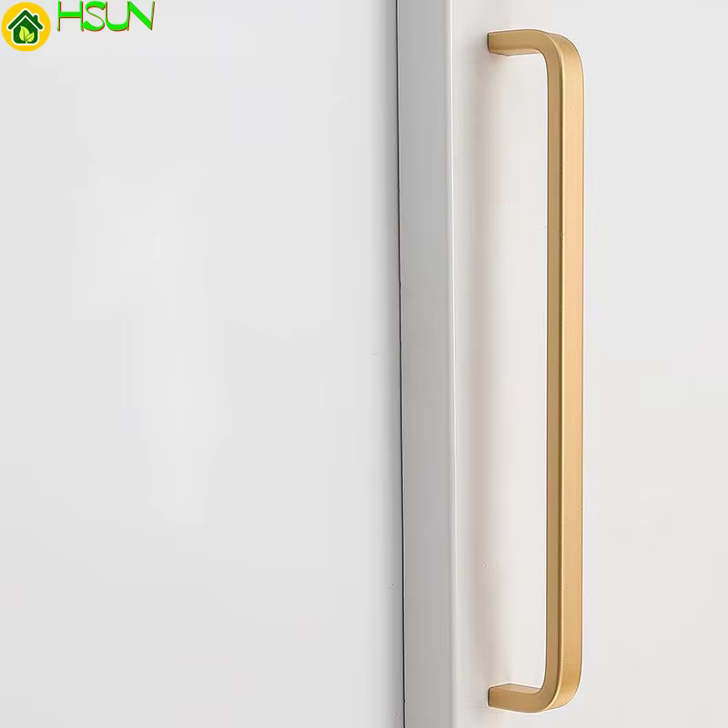 Poignée de porte de garde-robe noire simple et moderne en alliage d'aluminium pour tiroir et armoire