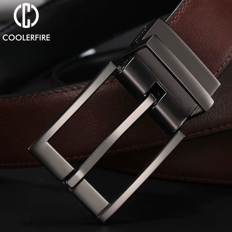 Ceinture réversible en cuir véritable pour hommes