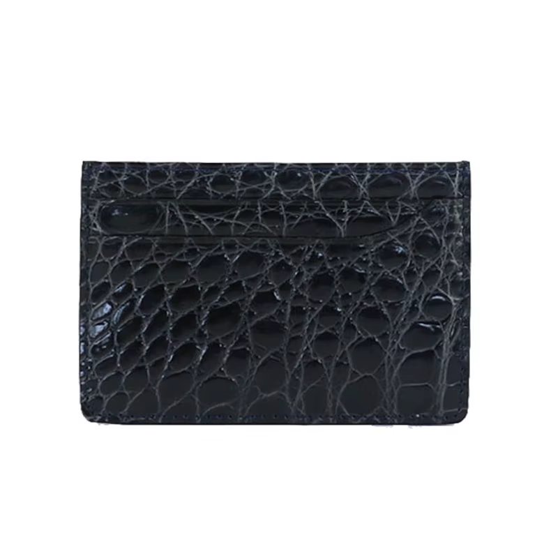 Porte-cartes en crocodile véritable pour hommes et femmes