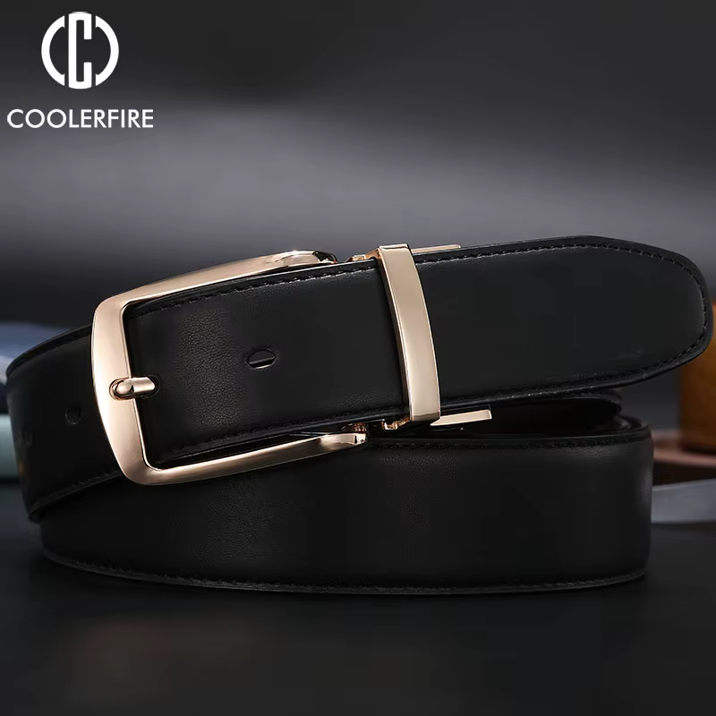 Ceinture réversible en cuir véritable pour hommes