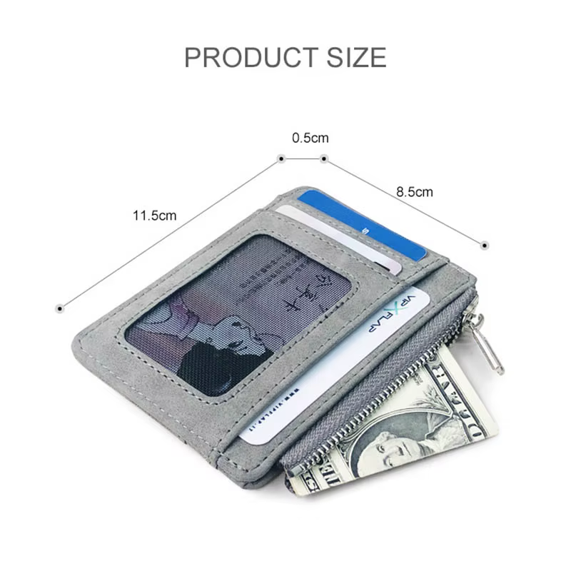 Nouveau Simple Mini hommes portefeuille en cuir avec poche à monnaie petit porte-carte de crédit mince homme sac à main pour cartes bancaires étui pour carte d'identité