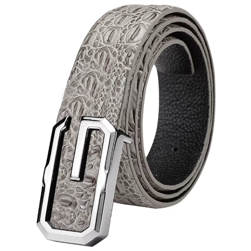 Ceinture g en cuir véritable pour homme
