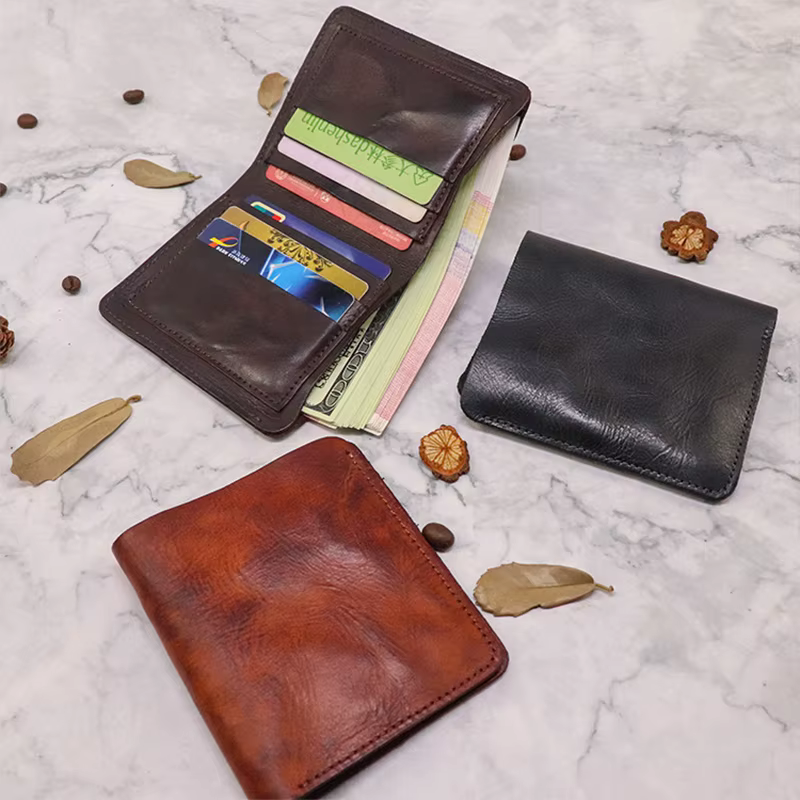 Portefeuille en cuir véritable pour hommes