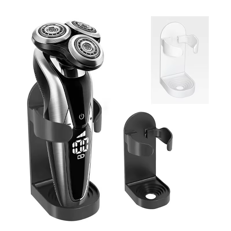 supports de rasoirs porte rasoir support rasoir etagere murale Porte-rasoir avec crochets de rangement pour brosse à dents, support auto-adhésif sans poinçon, sans trace, porte-brosse de rasage électr