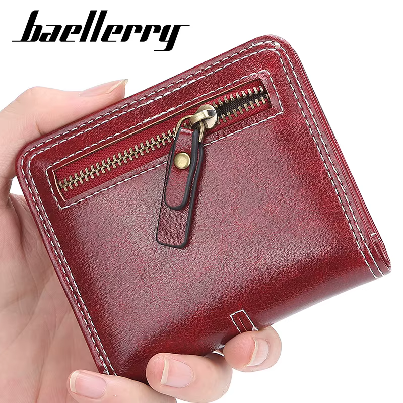 Petit portefeuille en cuir de luxe pour femmes