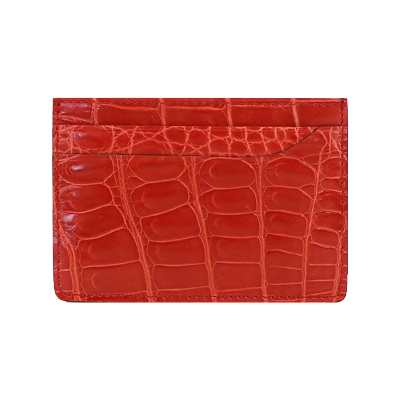 Porte-cartes en crocodile véritable pour hommes et femmes