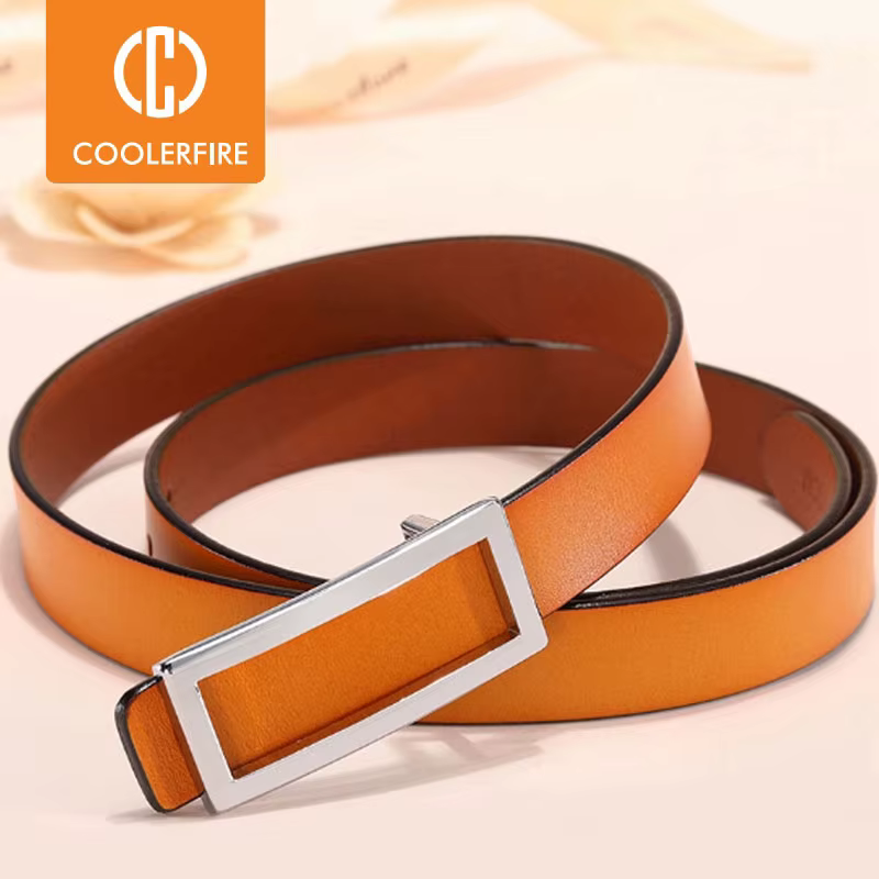 COOLERFIRE – ceinture fine en cuir véritable pour femmes