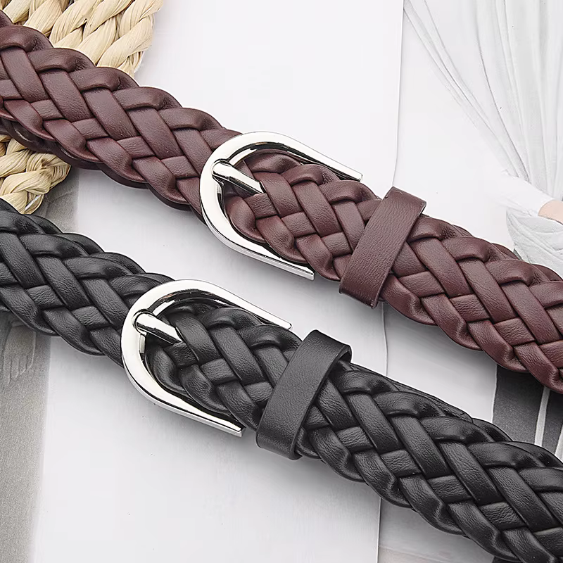 Ceinture tressée vintage à la mode pour femme