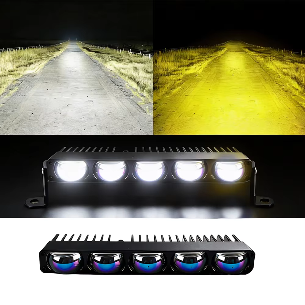 Barre LED fine pour voiture 12V 24V, phares longue portée, projecteurs LED, feux de croisement/route, feux antibrouillard auxiliaires pour véhicules 4x4 tout-terrain, grille