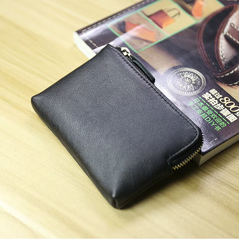 Mini portefeuilles en cuir véritable pour femmes et hommes, porte-monnaie Vintage, petit porte-monnaie, pochette pour cartes de crédit, sac d'argent