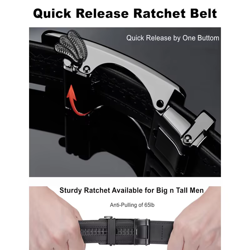 Ceinture en cuir véritable pour hommes