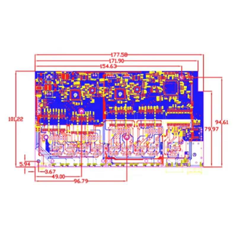 Module de commutation de déchets, 16 ports 100M 802 AT/Tains POE 48V avec 2 ports 1000M UPLINK/NVR et 1port 1000M