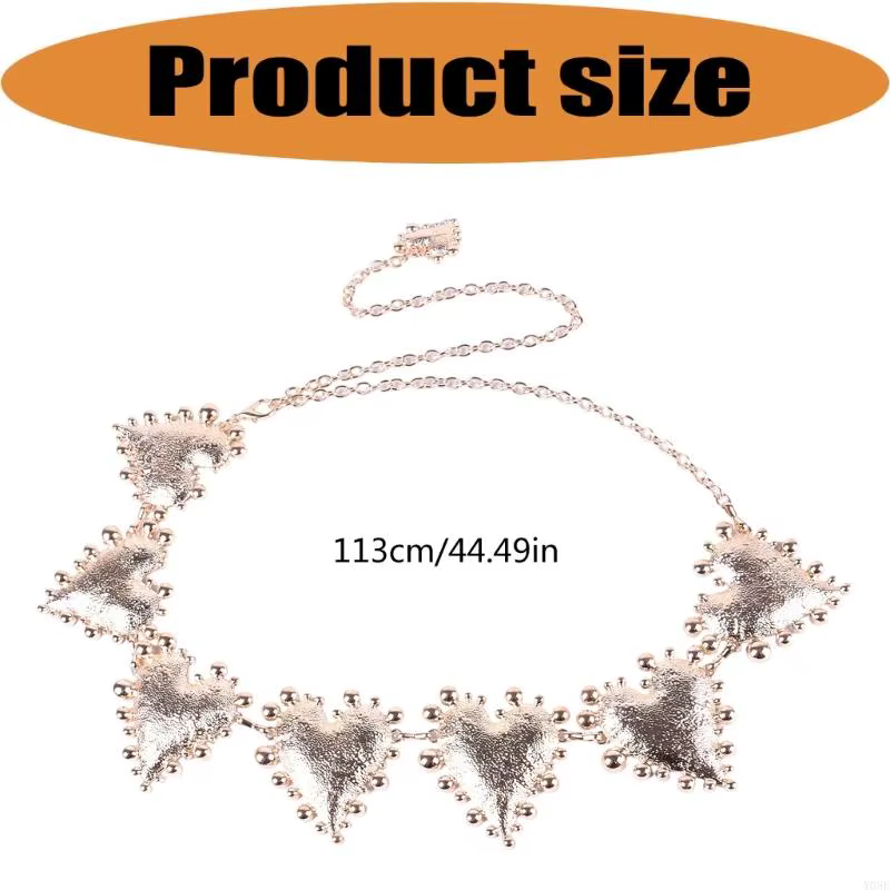 Ceinture chaîne bijoux taille avec Accent cœur