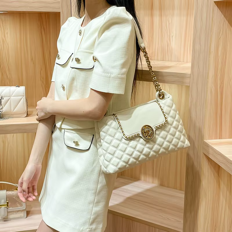 Sac à chaîne en cuir véritable pour femme