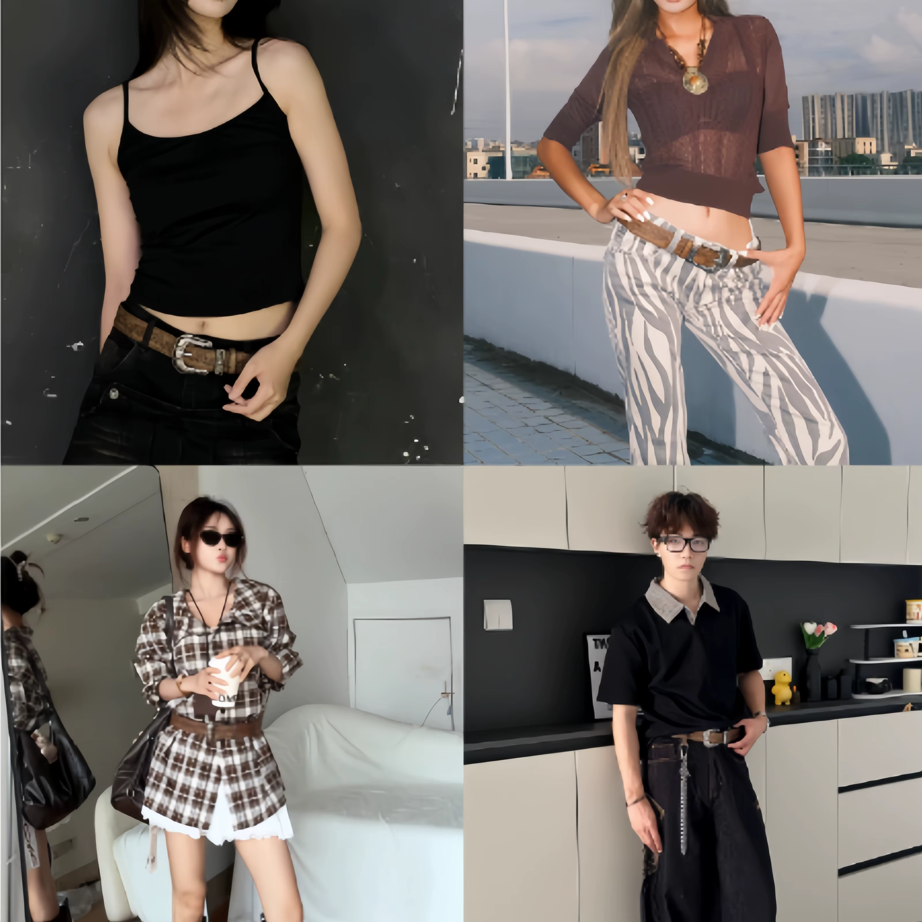 Ceinture marron rétro, adaptée aux hommes et aux femmes