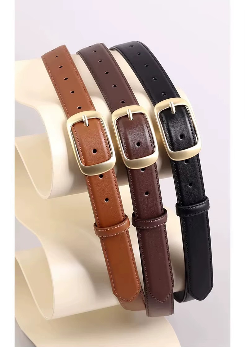 Nouvelle ceinture en cuir de vachette pour femme