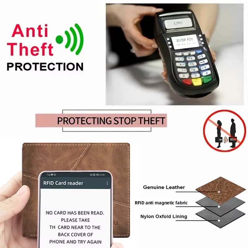 Portefeuille Homme BanYaNu 2026 en Cuir Véritable Anti-RFID Anti-Vol