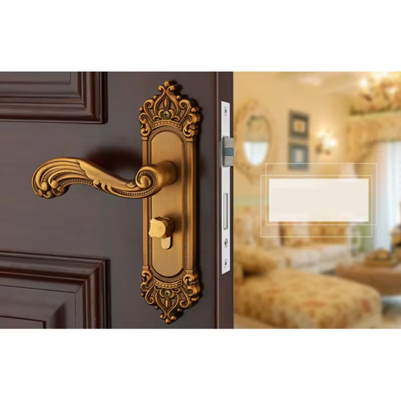 Poignée de porte à tige avec trois clés, utilisée pour les loquets de porte intérieure vintage dans les bureaux ou les poignées de porte avant