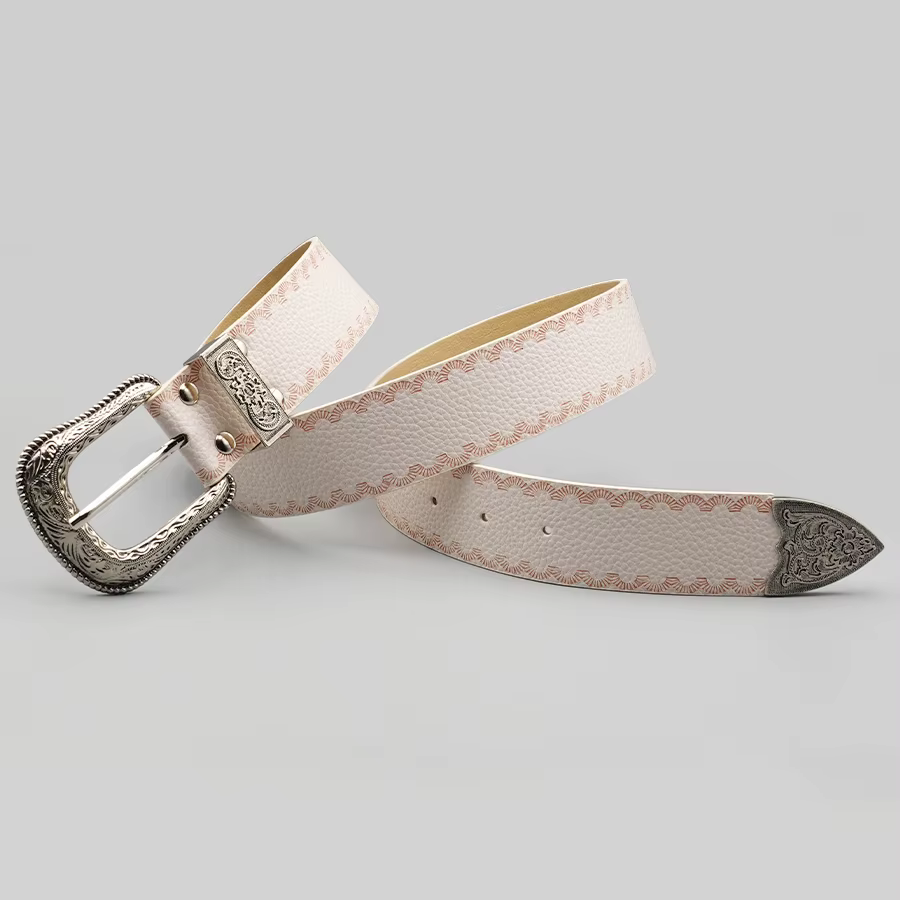 Ceinture pour femme à bordure blanche