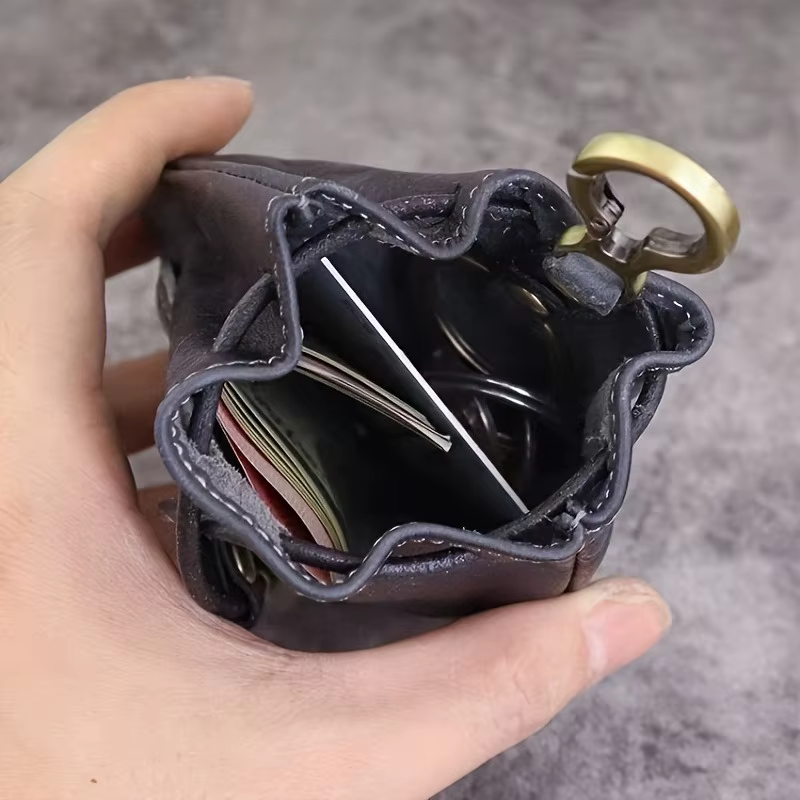 Portefeuille vintage en cuir tanné végétal