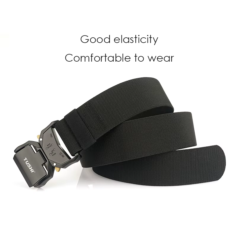 KOLBER 2024 5cm Ceinture Élastique pour Hommes Boucle En Aluminium Dégagement Rapide Extérieur Casual Large