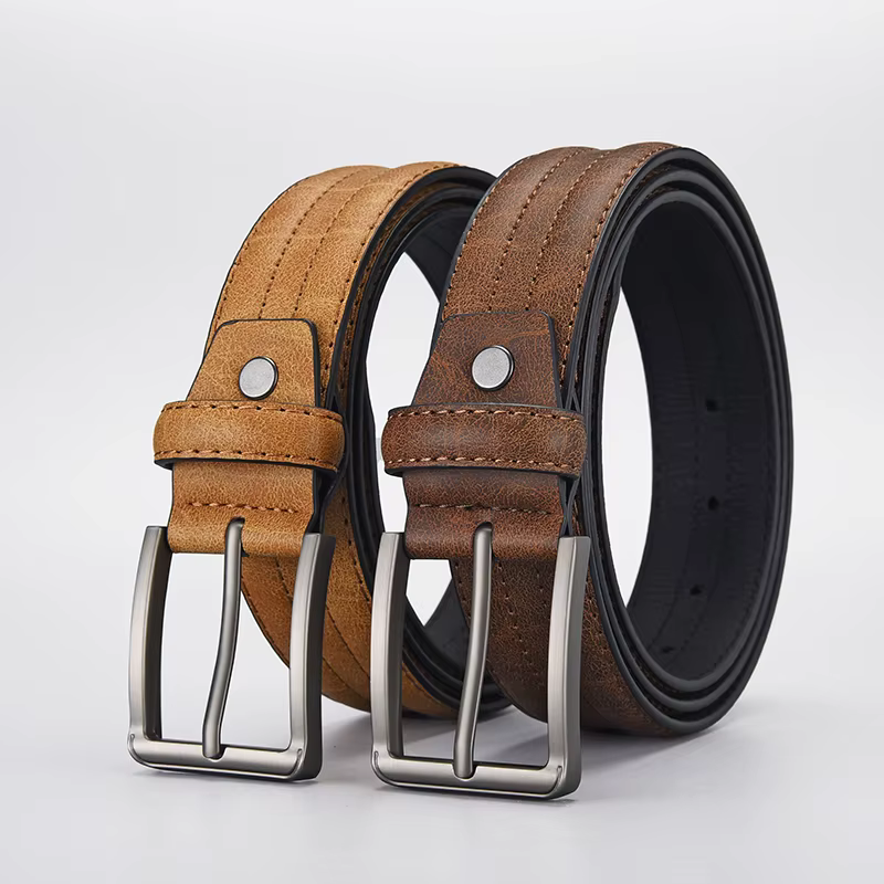 Ceinture à boucle en alliage de Grain de marbre pour hommes
