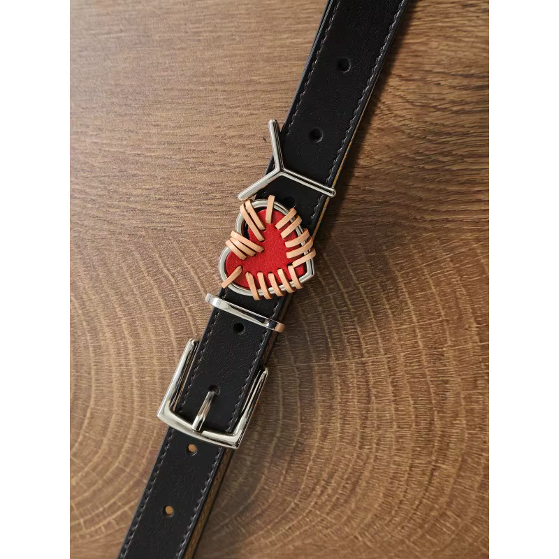 Ceinture en cuir véritable High Street Y/Project avec accent cœur en métal