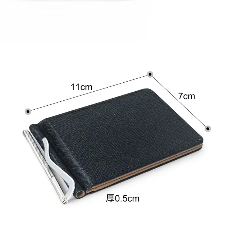 Cuir hommes pinces à billets en métal solide portefeuilles crédit Dollar sacs à main porte-monnaie Portafoglio portefeuille pour homme minimaliste porte-carte
